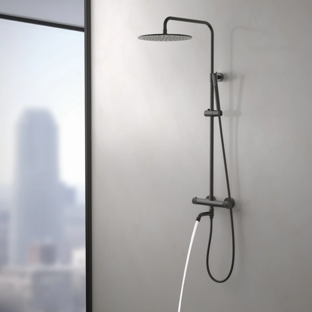 Душевая система с термостатом Timo Saona SX-2380/18 черное золото от магазина Vanna-Vanna.ru!