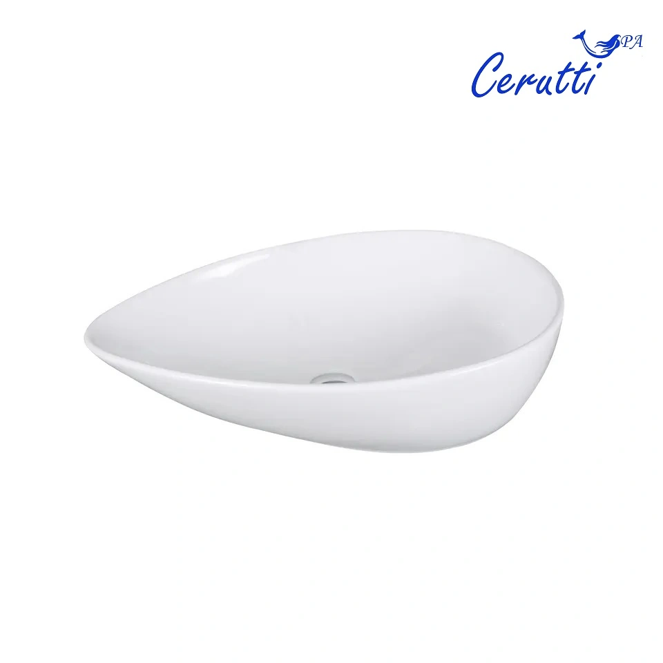 Раковина Ceruttispa CR7030 накладная, белая, каплевидная, высокая 660х440х165 от магазина Vanna-Vanna.ru!