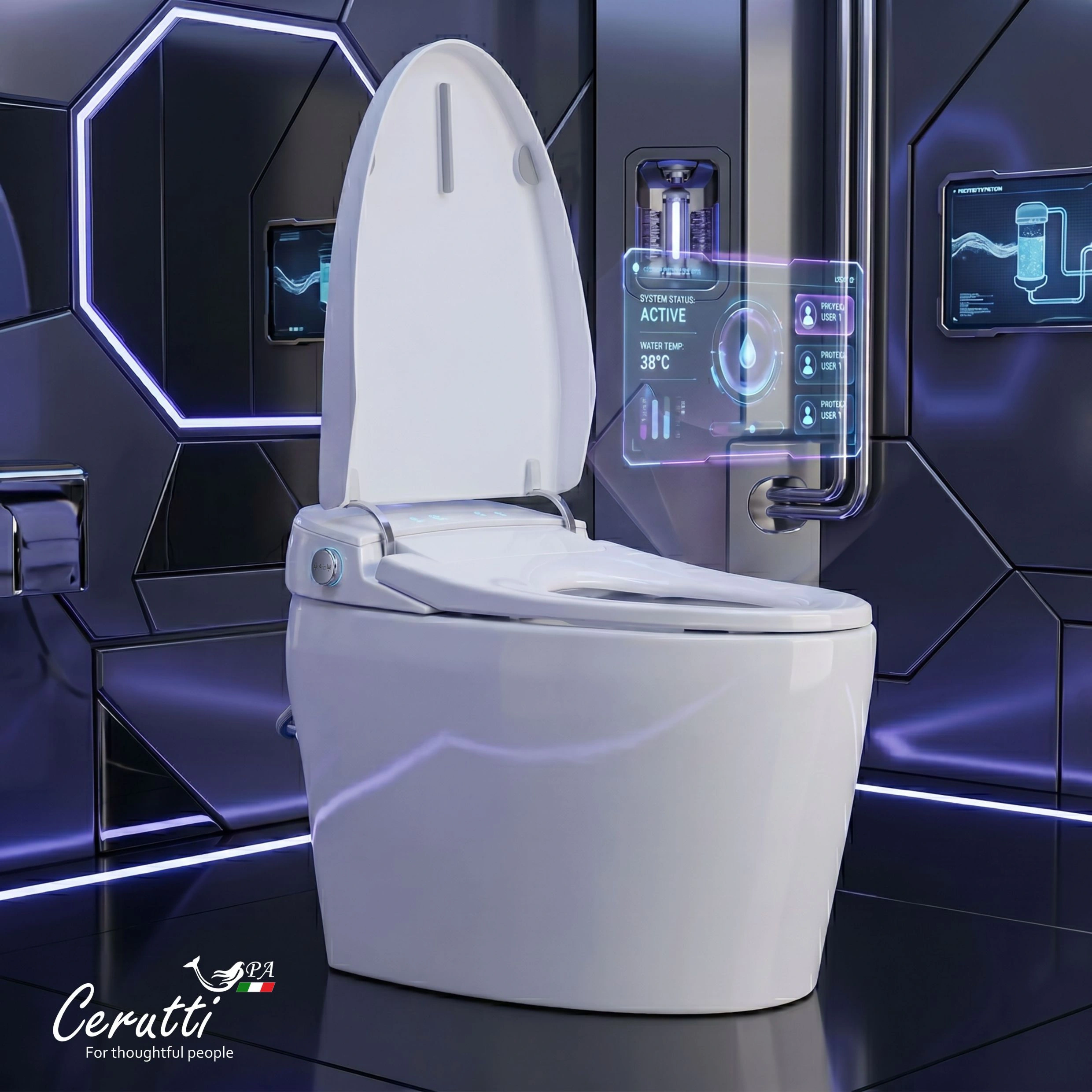 Унитаз Ceruttispa CLIO Smart CT12153 с дистанционным управлением (680x410x480), напольный, белый от магазина Vanna-Vanna.ru!