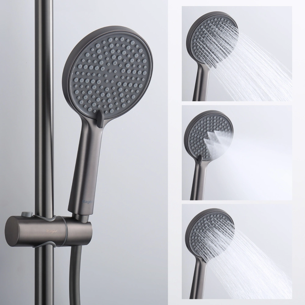 Душевая система с термостатом Raglo R20.26.09, графит от магазина Vanna-Vanna.ru!