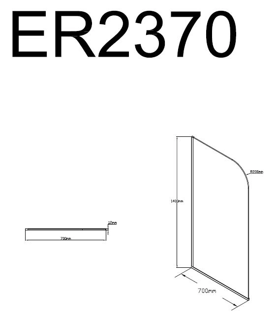 Стеклянная шторка Erlit ER2370B1 100x145 см профиль хром от магазина Vanna-Vanna.ru!