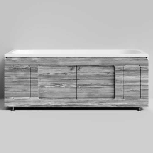 Экран под ванну Vod-ok Лидер 150 раздвижной Лиственница структурная контрастно-серая от магазина Vanna-Vanna.ru!