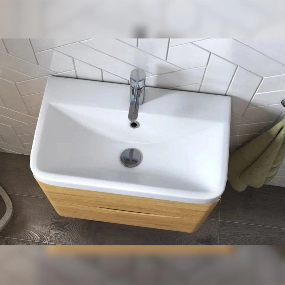 Тумба с раковиной подвесная Velvex Clay tp.CLA.9595.60.2Y дуб верона, 60 см от магазина Vanna-Vanna.ru!