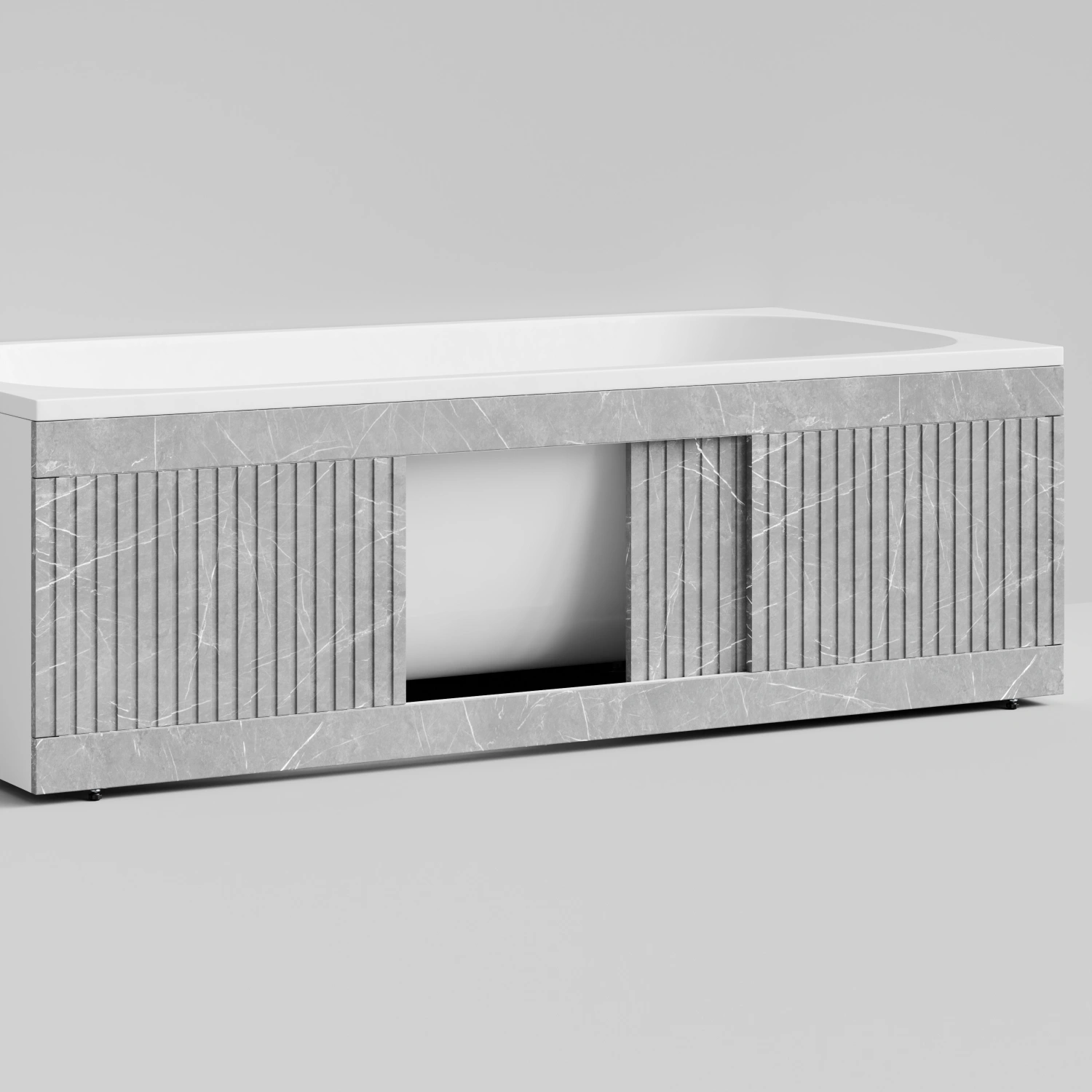 Экран под ванну Vod-ok Тач 170 раздвижной Мрамор Белый софт тач от магазина Vanna-Vanna.ru!