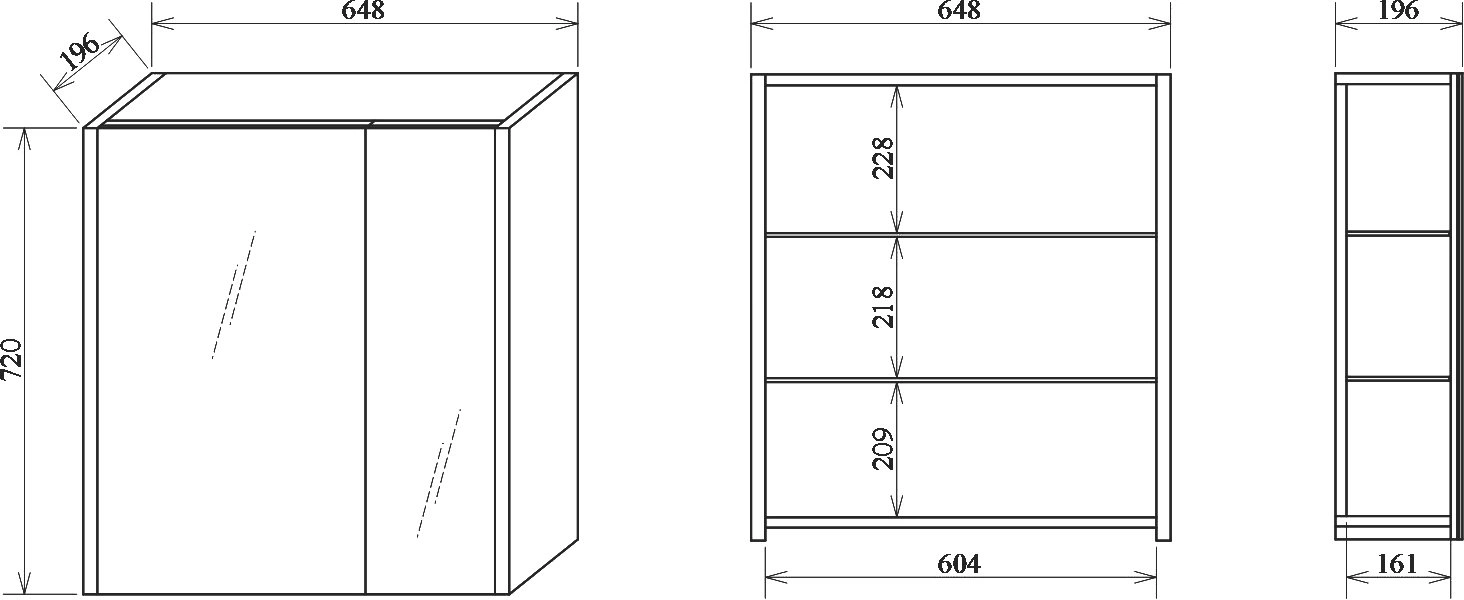 Зеркало-шкаф Sanflor Ларго 70 R вяз швейцарский