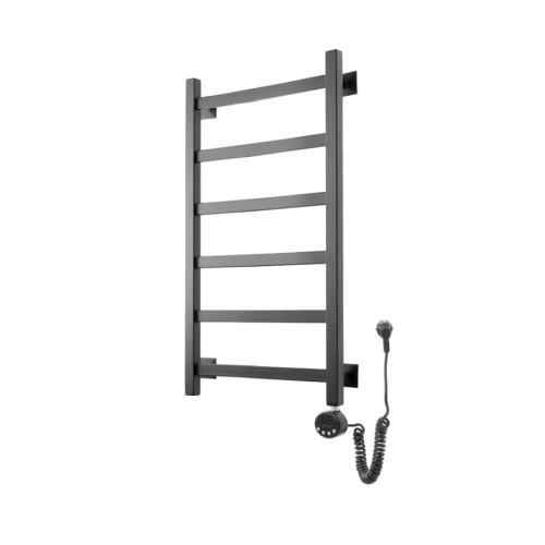 Полотенцесушитель электрический Domoterm Квадро Плюс П6 400Х800 ER правый, черный матовый от магазина Vanna-Vanna.ru!