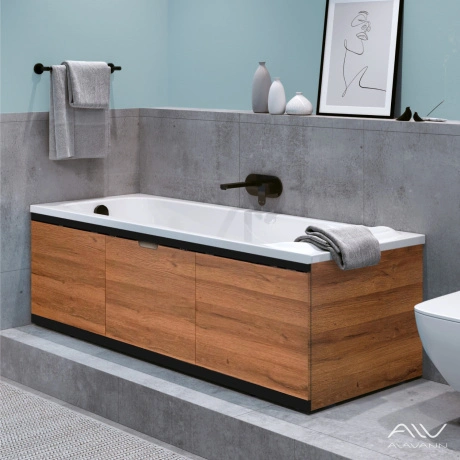 Экран под ванну Alavann Rita Black AL 170 раздвижной со съемной дверкой дуб