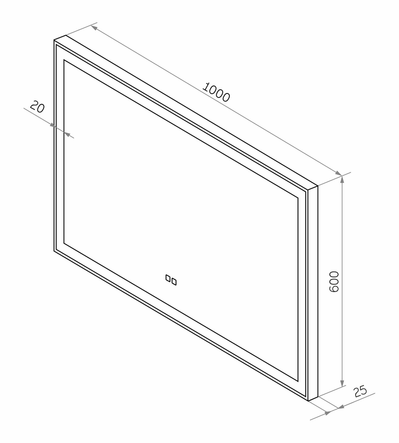 Зеркало Misty Веритате 1000x600 серый от магазина Vanna-Vanna.ru!