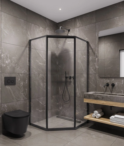 Душевой угол Timo TTSS-100/03C-8R, 1000*1000*2000, профиль черный, стекло прозрачное 8 мм от магазина Vanna-Vanna.ru!