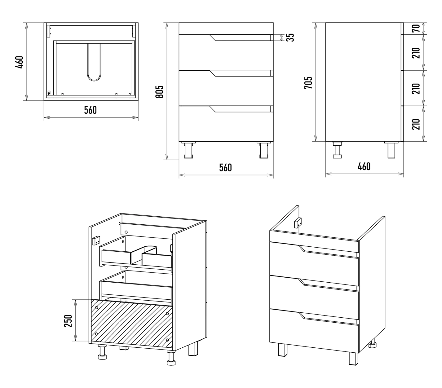 Тумба с раковиной Misty Софт 60 белый от магазина Vanna-Vanna.ru!