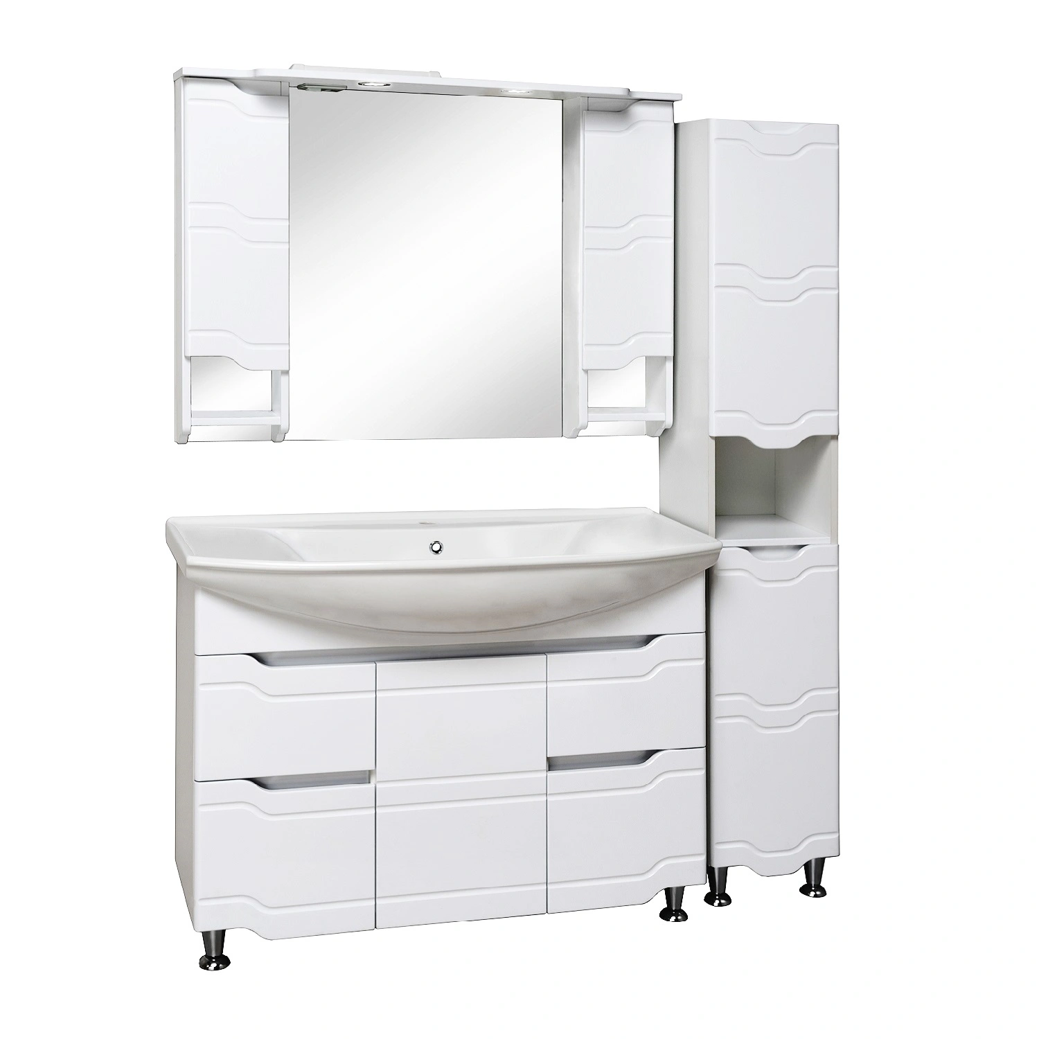 Зеркало со шкафчиком Runo Стиль 105 белый от магазина Vanna-Vanna.ru!