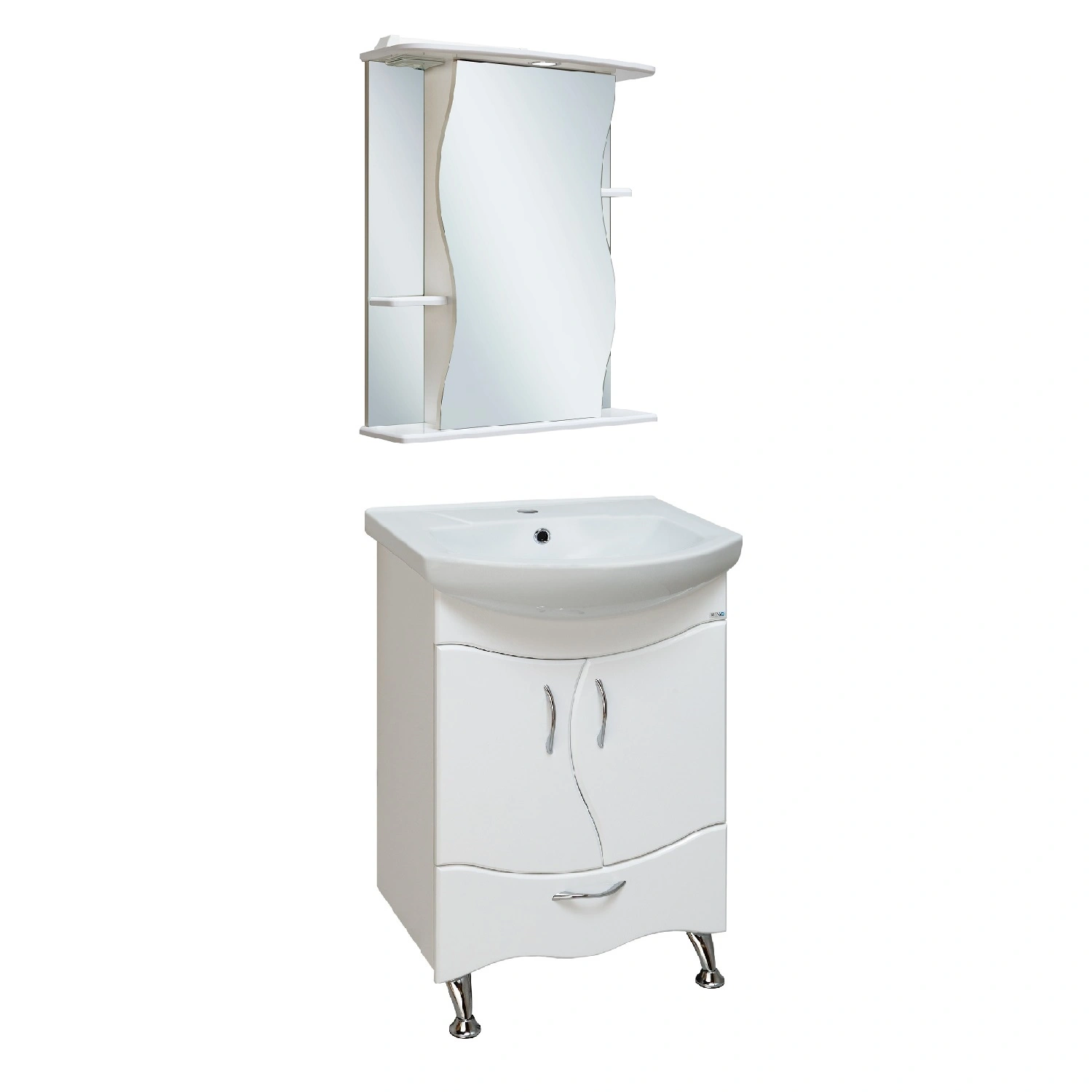 Зеркало-шкаф Runo Лилия 60 R, белый