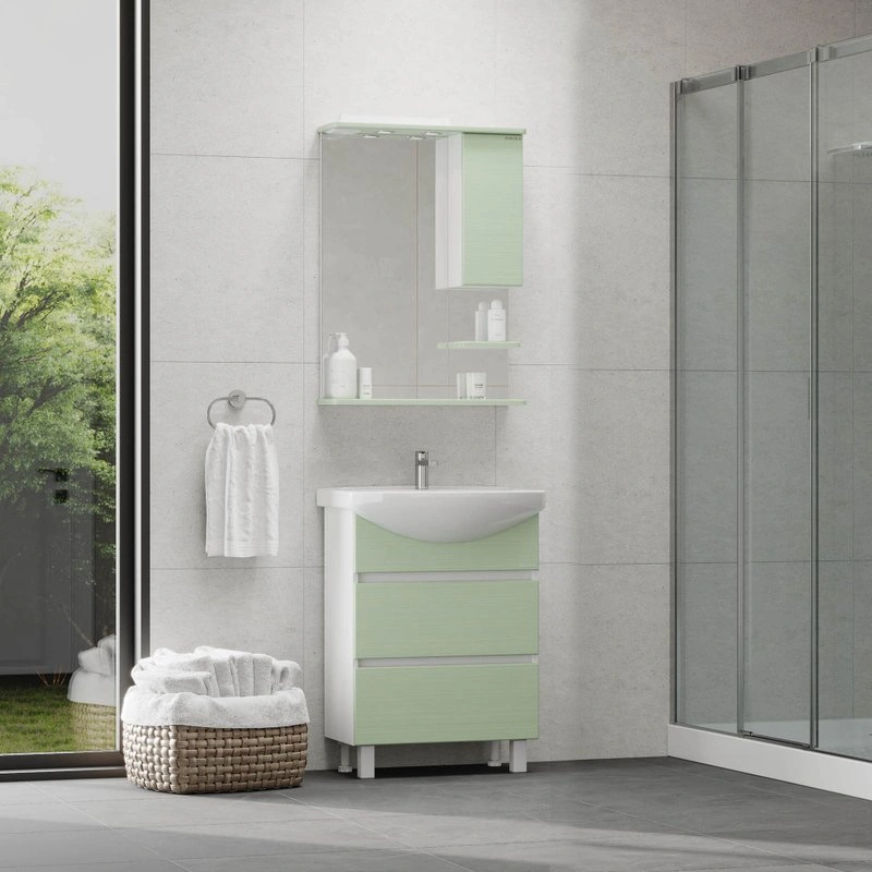 Зеркало со шкафчиком Onika Элита 60.01 R свет, олива от магазина Vanna-Vanna.ru!