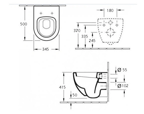 Унитаз подвесной Esbano LUCHENA-C (White) 500x340x405 от магазина Vanna-Vanna.ru!