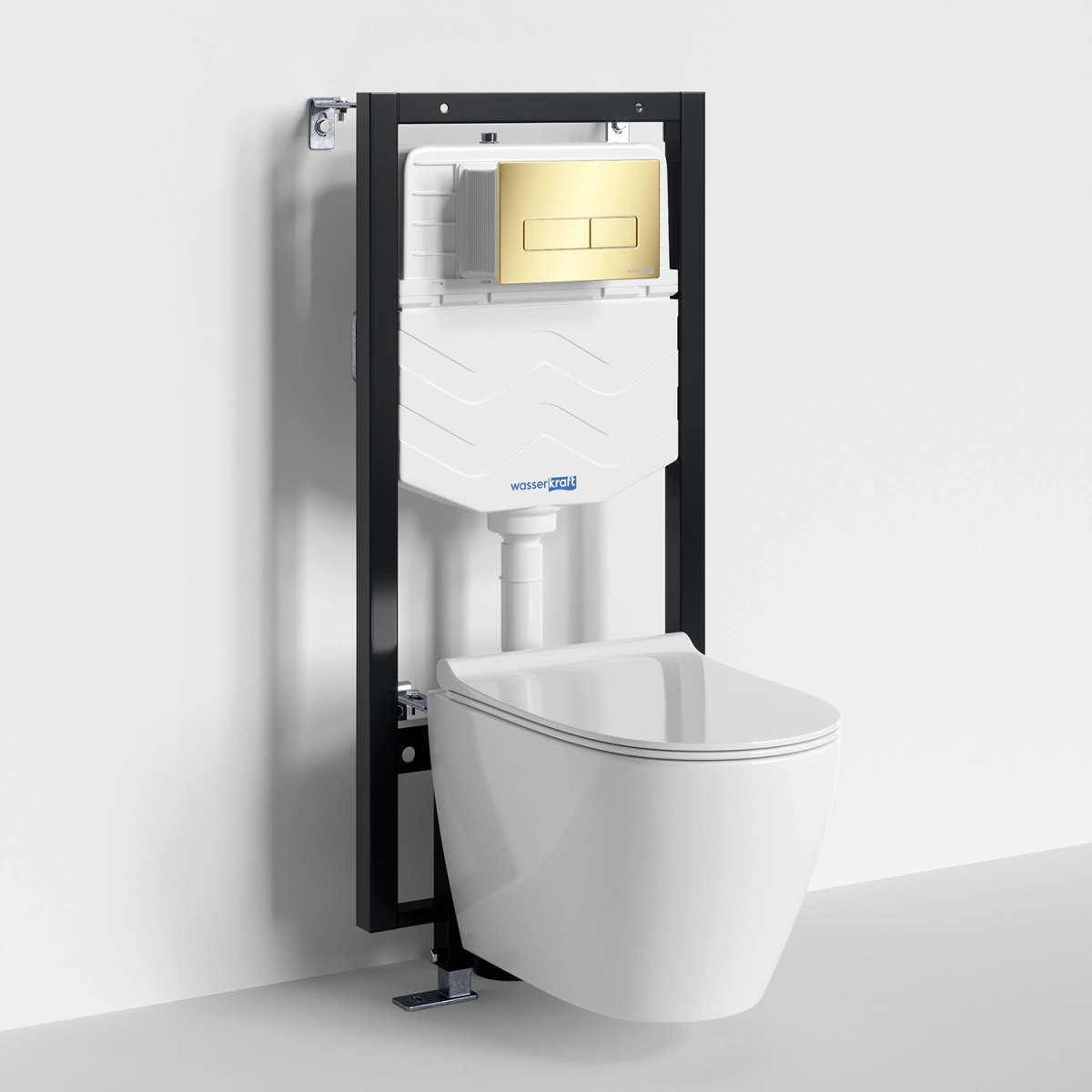 Унитаз подвесной WasserKRAFT 56TLT.010.ME.PG03.H002 с инсталляцией и кнопкой, белый от магазина Vanna-Vanna.ru!