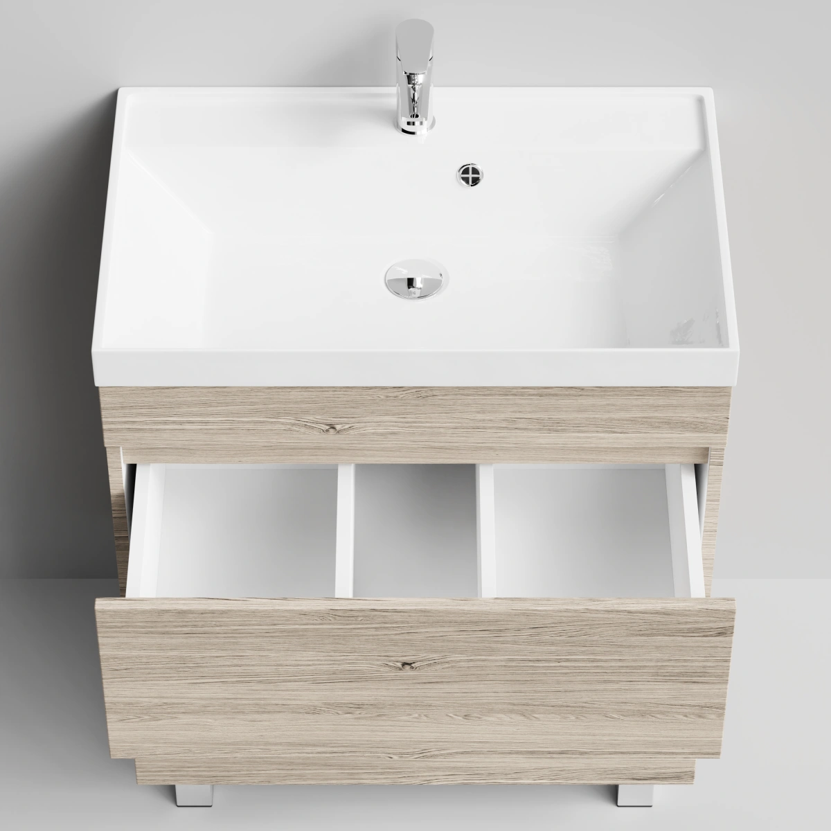 Тумба с раковиной Vod-ok Бест 70  напольная, Дубослив ореховый светлый от магазина Vanna-Vanna.ru!