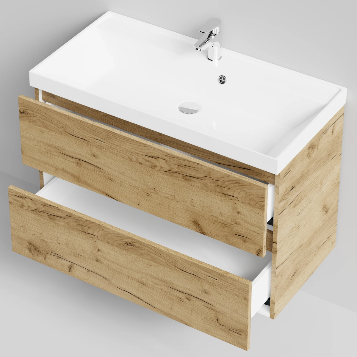 Тумба с раковиной Vod-ok Бест 90  подвесная, Дуб Тортуга от магазина Vanna-Vanna.ru!