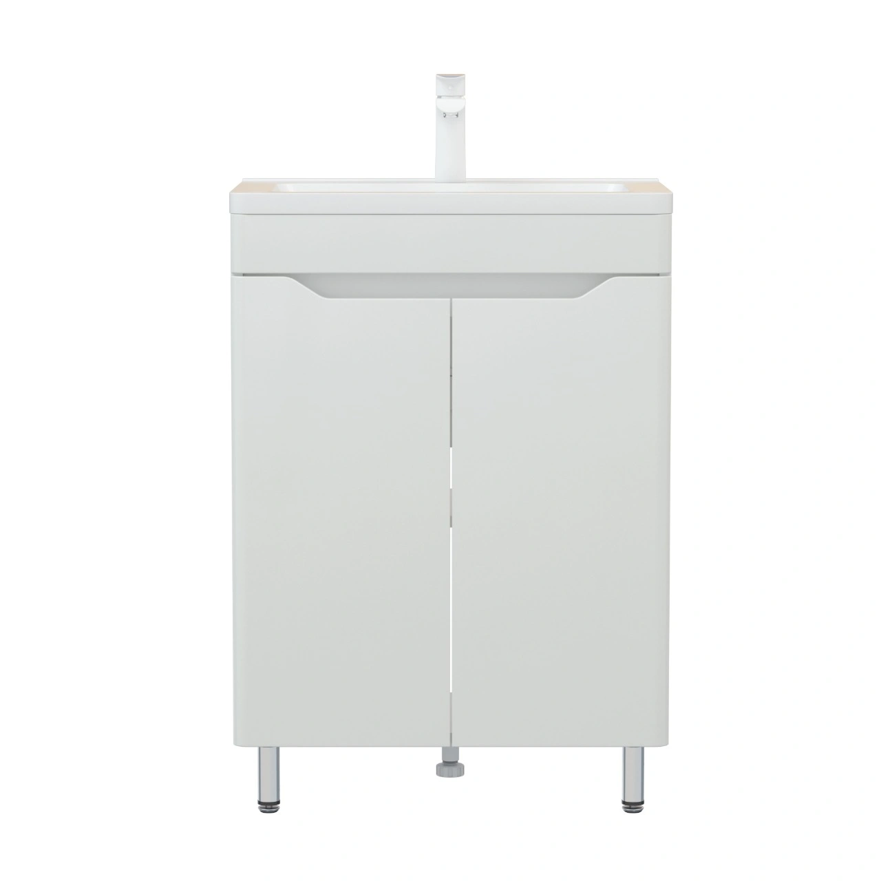 Тумба напольная Corozo Бирма 60, белый, с раковиной Modul Slim 60 от магазина Vanna-Vanna.ru!