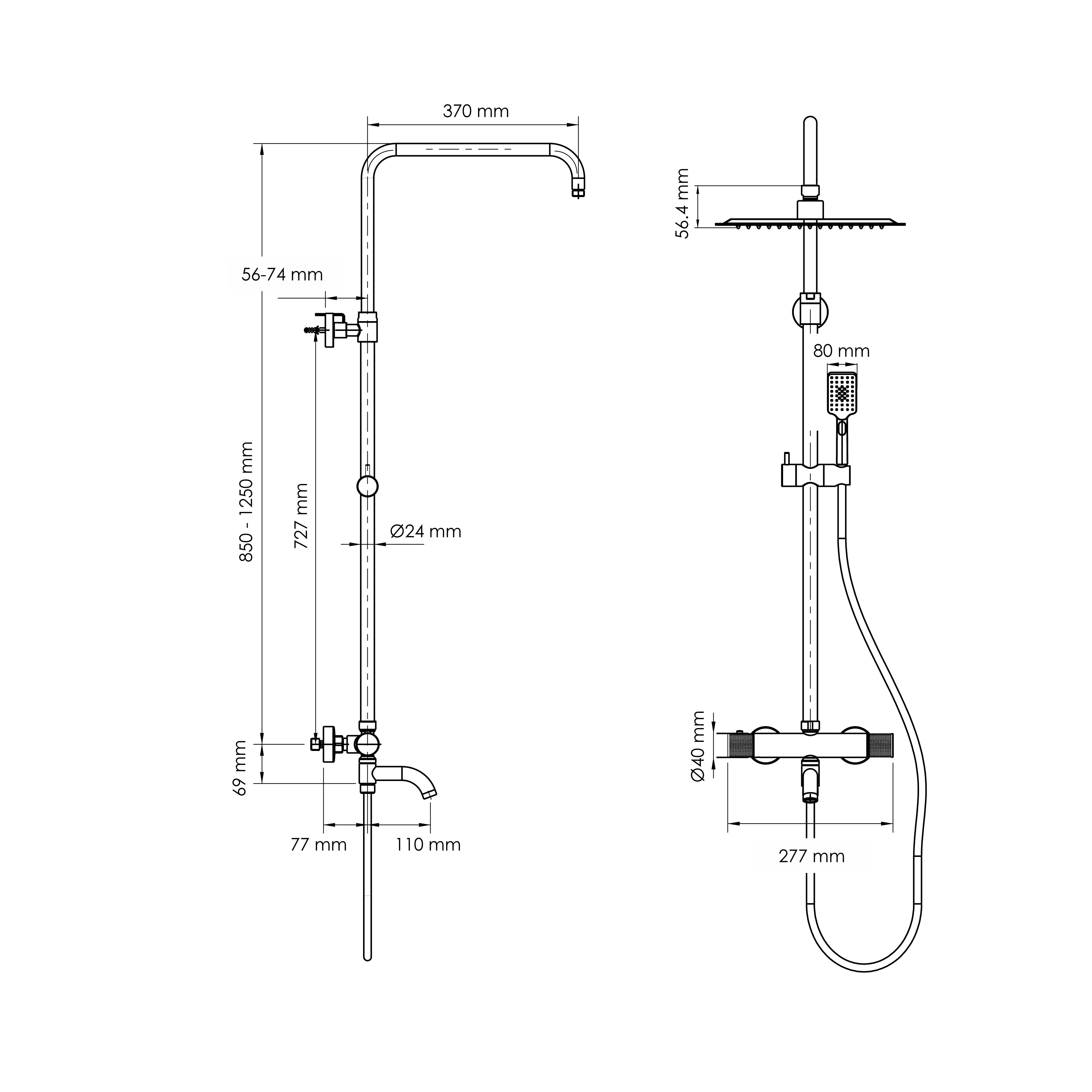 Душевая стойка со смесителем WasserKraft Muritz A98101.256.346PG золото глянцевое от магазина Vanna-Vanna.ru!