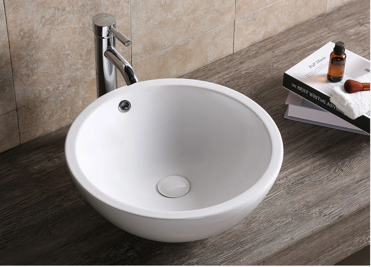 Раковина Ceruttispa CR1001 накладная, белая, круглая, с переливом 450х450х170 от магазина Vanna-Vanna.ru!