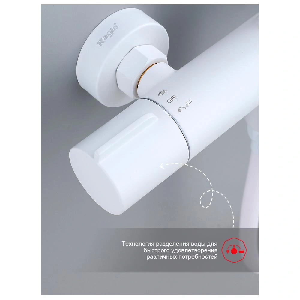 Душевая система Raglo R20.24.08, белый от магазина Vanna-Vanna.ru!