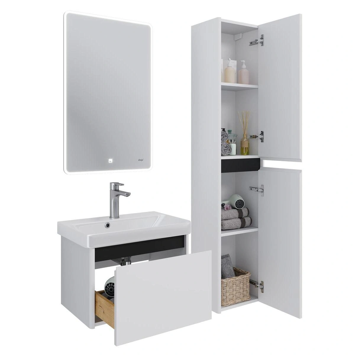 Тумба с раковиной подвесная Dreja Luxury 70 см, белый от магазина Vanna-Vanna.ru!