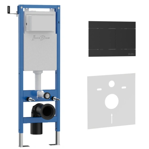 Комплект 2в1 IBERICA BLANCA инсталляция SILENCIO MINI, кнопка смыва INOX-R черный матовый (IB.001М.015.04) от магазина Vanna-Vanna.ru!