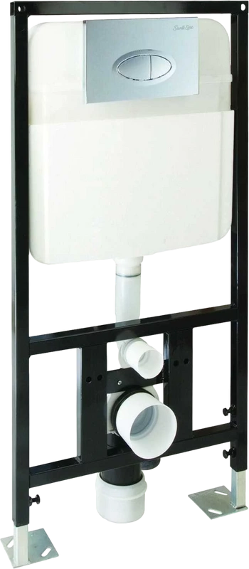 Унитаз подвесной SantiLine SL-5025+SL-01 с инсталляцией и кнопкой, белый от магазина Vanna-Vanna.ru!