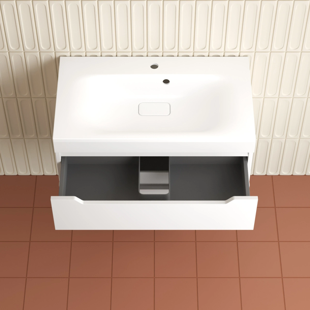 Тумба подвесная Style Line Остин 80 с раковиной Фортуна 80 белый от магазина Vanna-Vanna.ru!