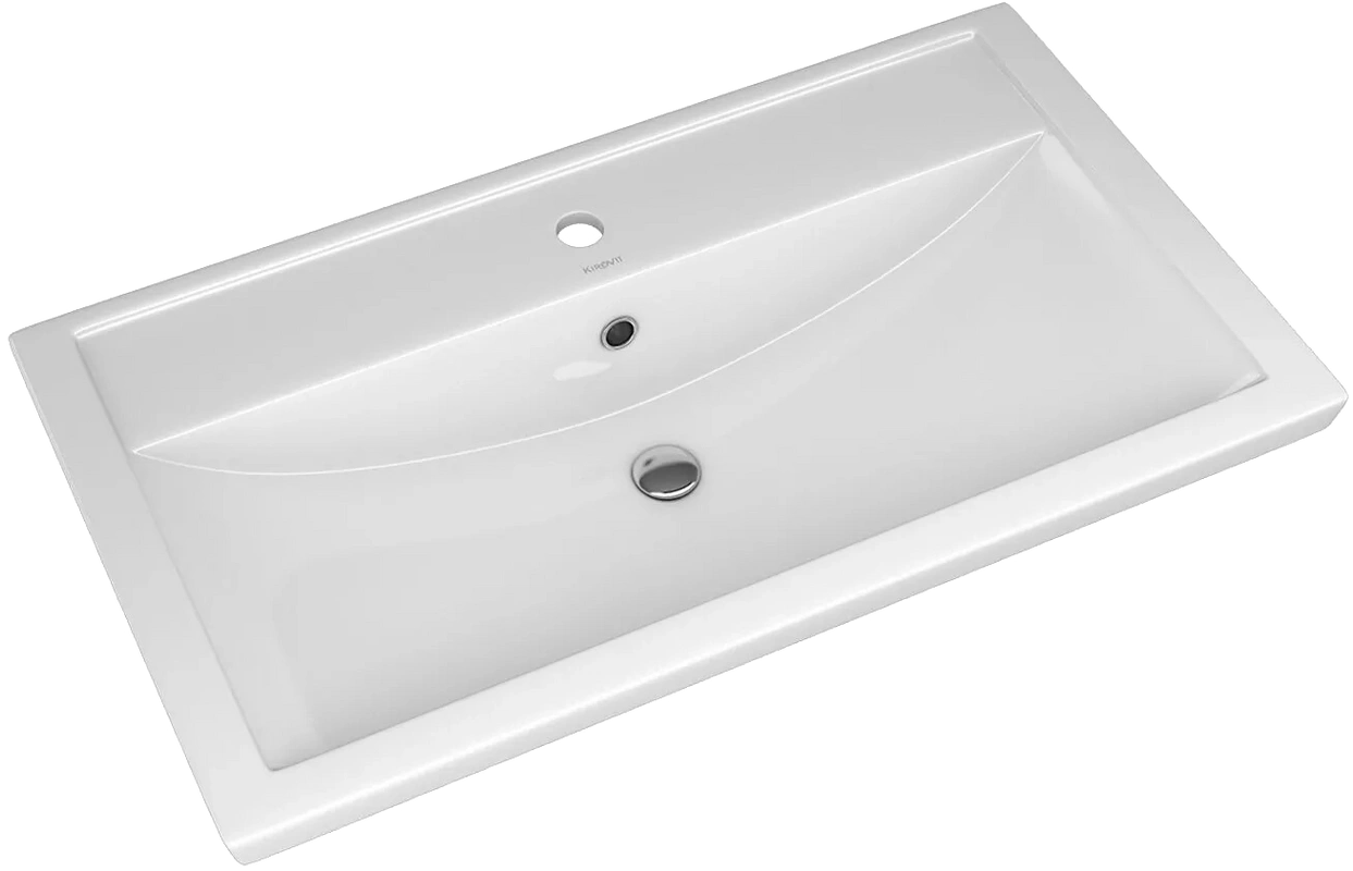 Тумба напольная Viant Кельн 80 с раковиной Фостер 80, два ящика, светлое дерево