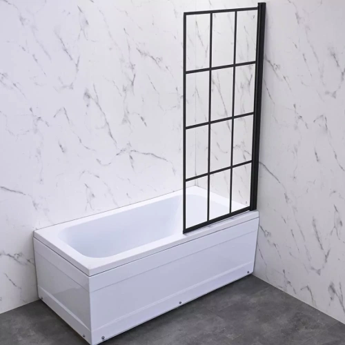 Стеклянная шторка Veconi PL77R-80-01-C6, черный, стекло прозрачное от магазина Vanna-Vanna.ru!