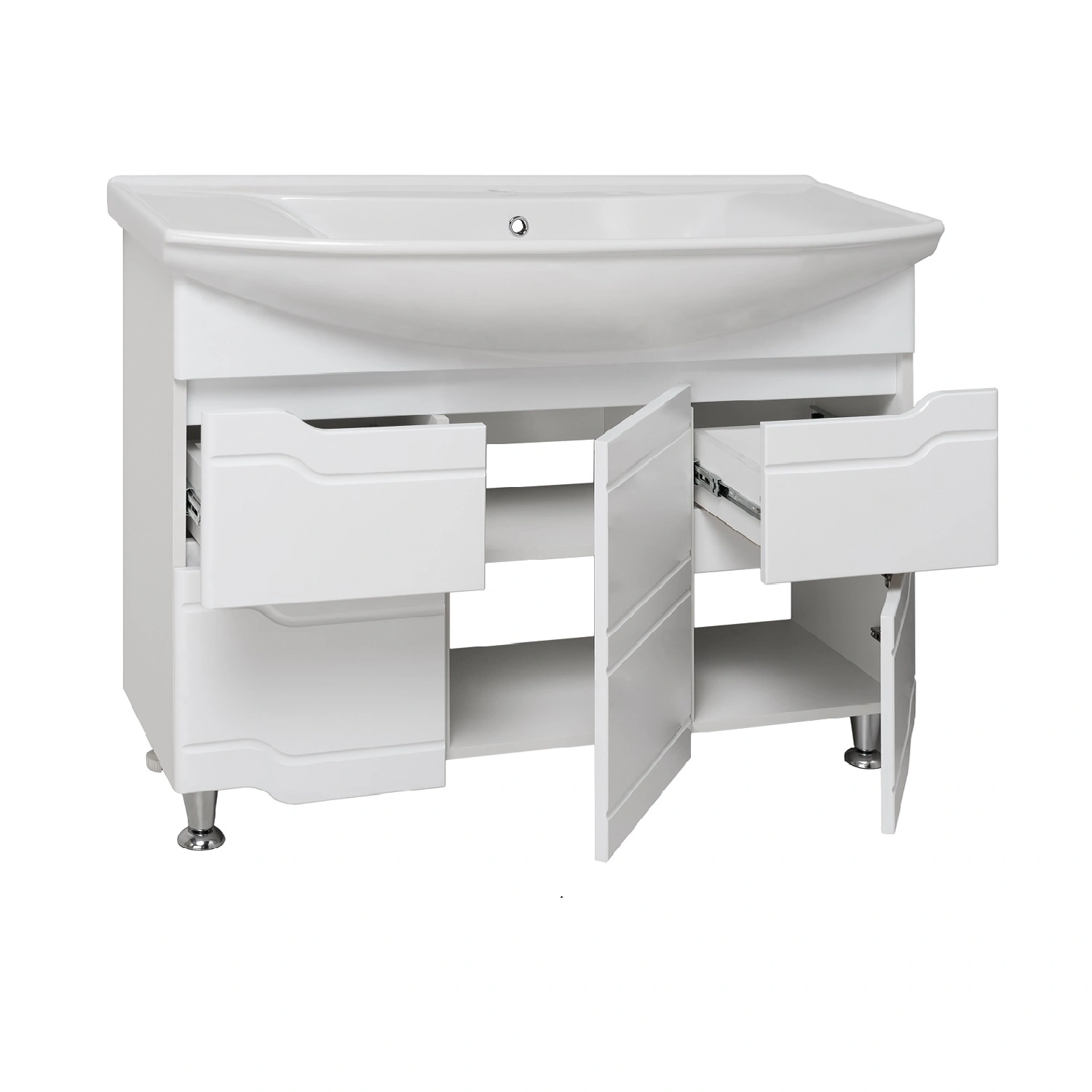 Тумба напольная Runo Стиль 105 с раковиной Стиль 105, белый от магазина Vanna-Vanna.ru!