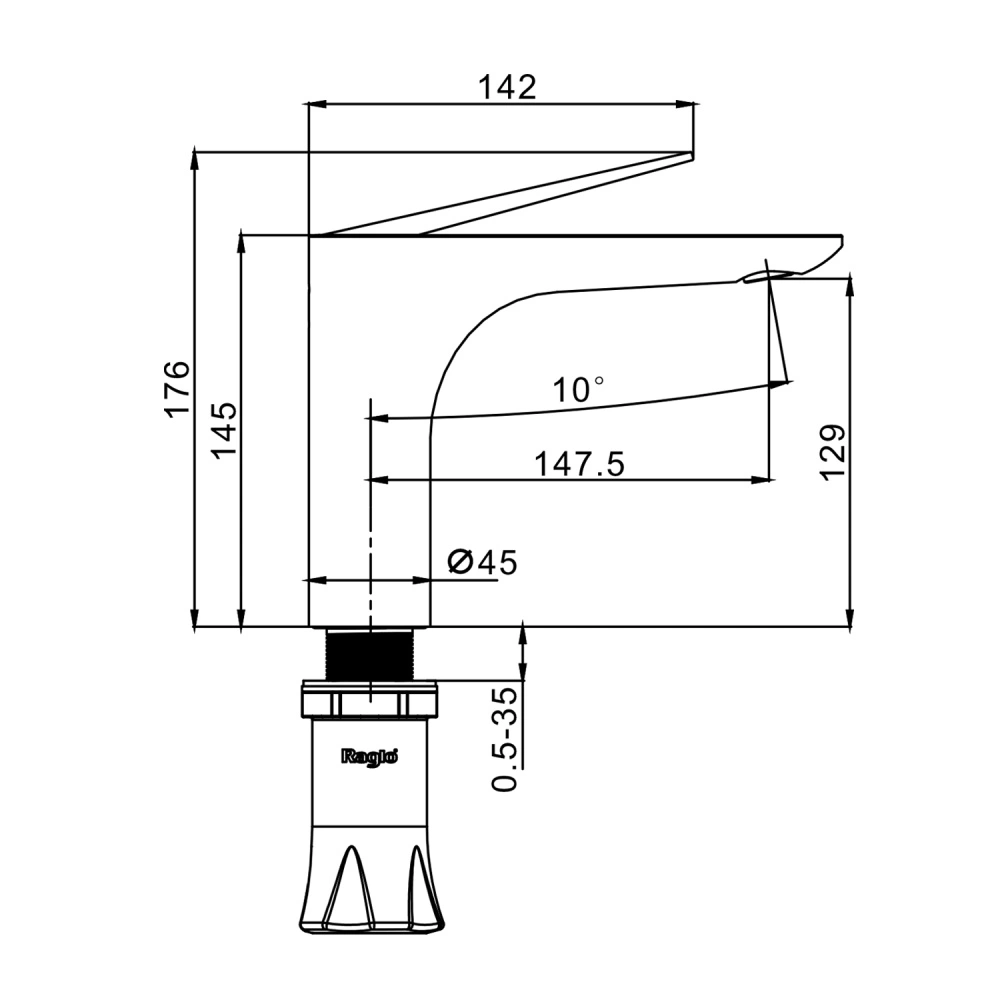 Смеситель для раковины Raglo R21.10, хром от магазина Vanna-Vanna.ru!