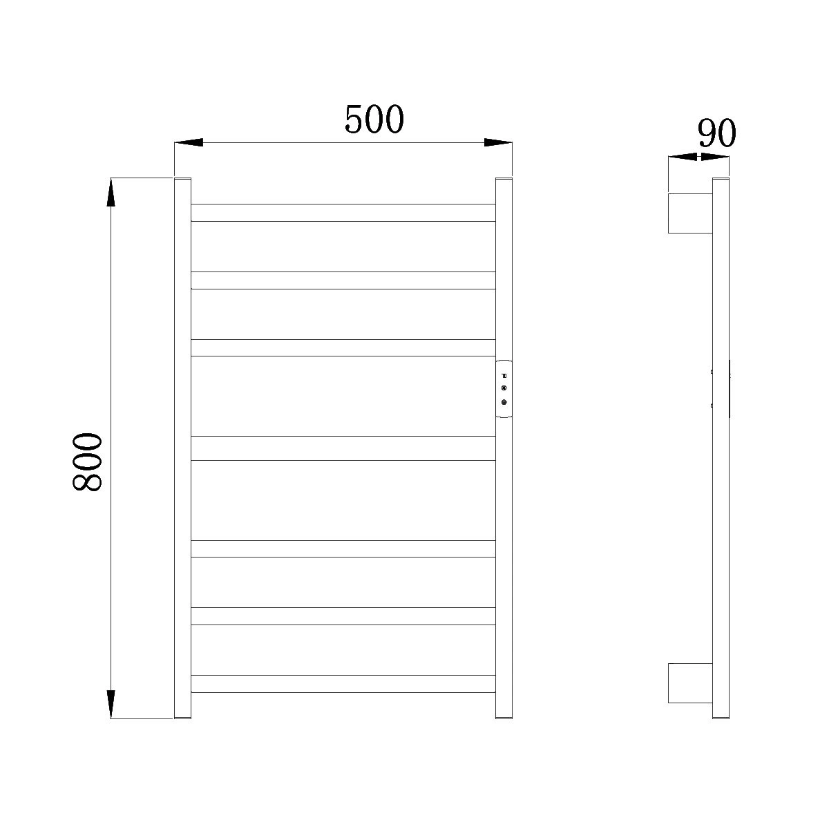 Полотенцесушитель электрический RAGLO R350.07.03 сенсорный с терморегулятором, сатин золотой