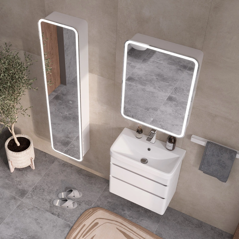 Тумба с раковиной EQUIL Soldi 60 подвесная, 2 ящика, белый софт от магазина Vanna-Vanna.ru!