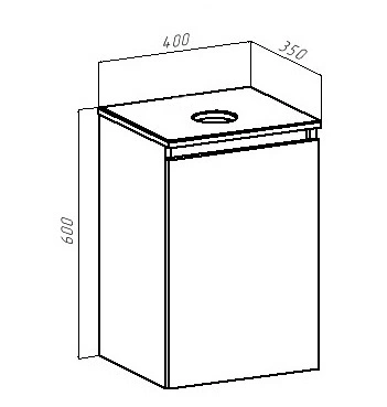 Тумба подвесная Runo Бари 40 под накладную раковину, крафт дуб/белый