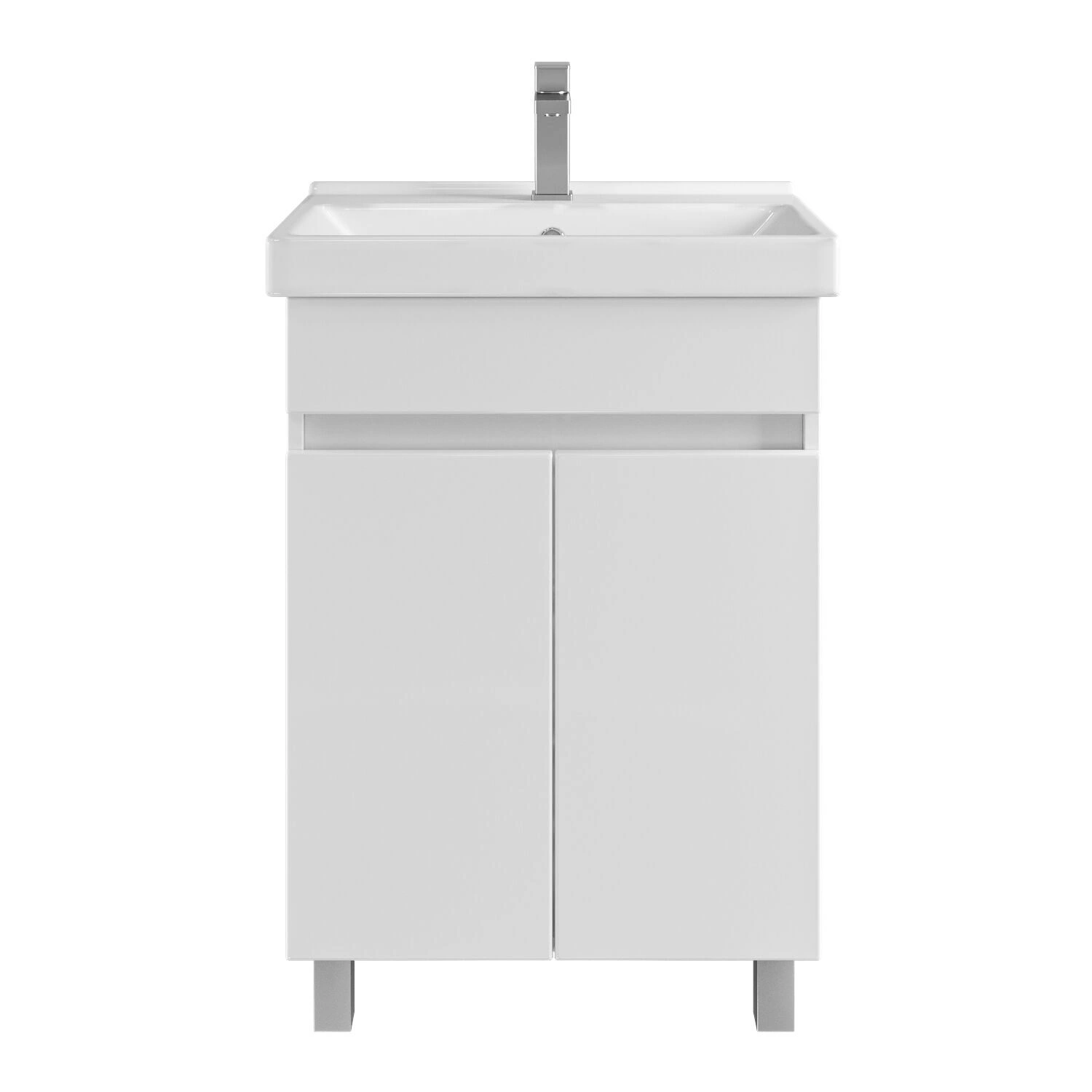 Тумба напольная SanStar Квадро 50 с раковиной Сомо 50 белый