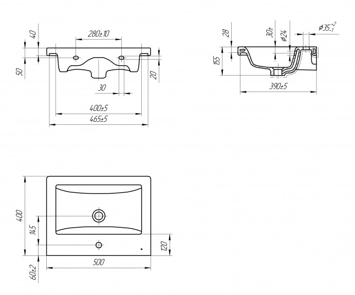 Тумба напольная SanStar Квадро 50 с раковиной Сомо 50 белый