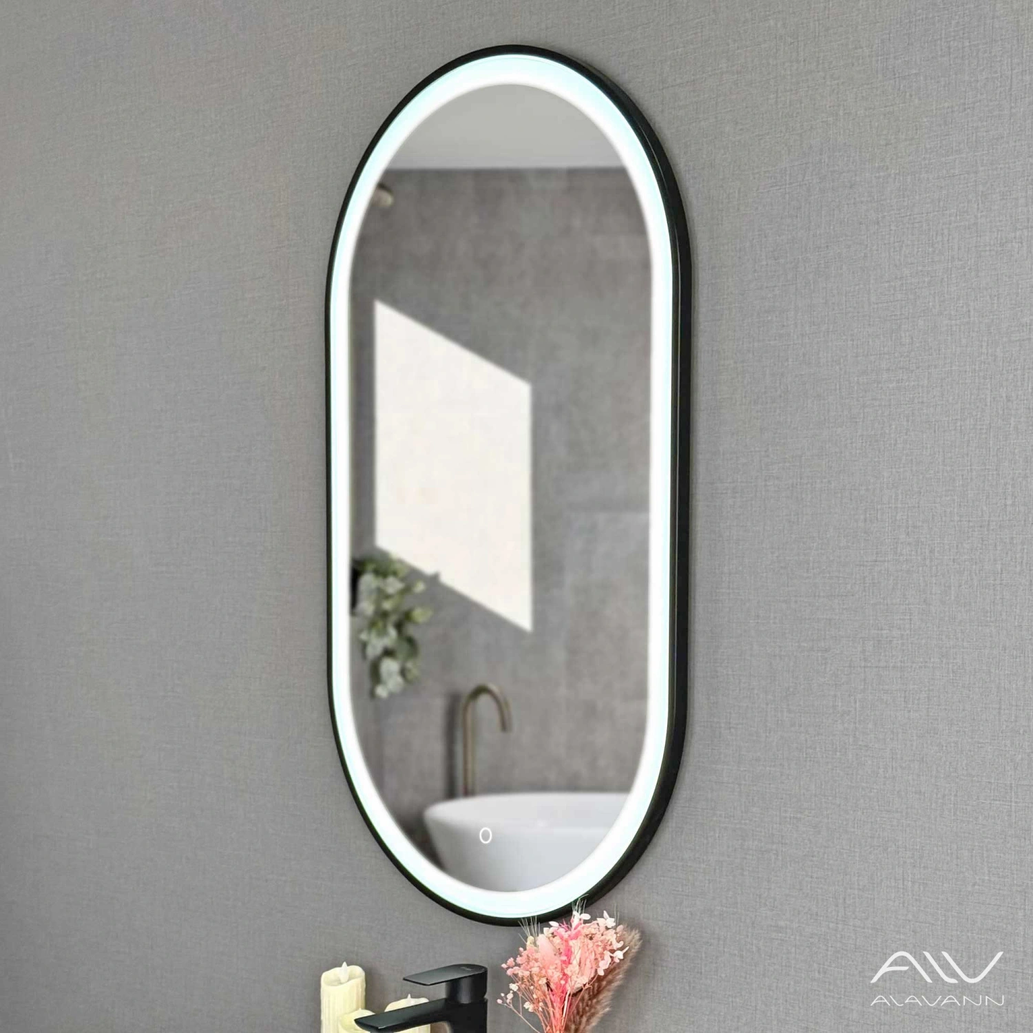 Зеркало Alavann Wave 52х90 Led подсветкой, сенсор от магазина Vanna-Vanna.ru!