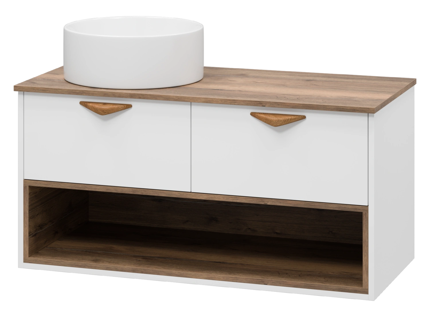 Тумба с раковиной Brevita Bergen 105 с подсветкой подвесная, белый