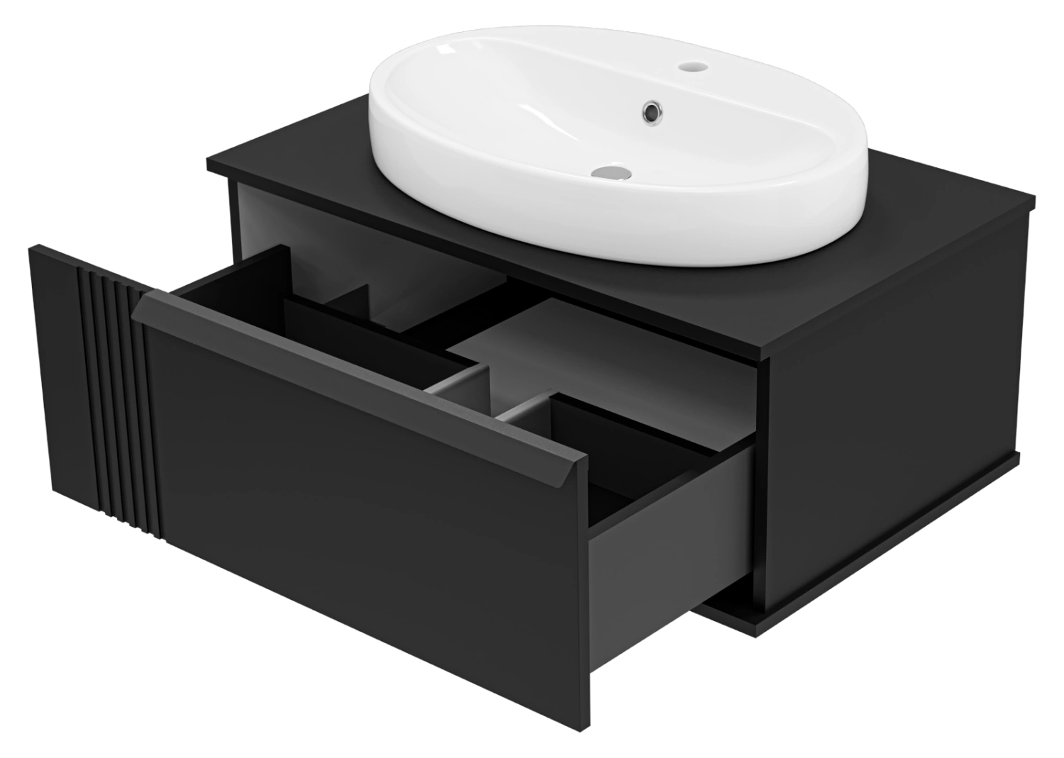 Тумба с раковиной Brevita Savoy 80 подвесная, черный