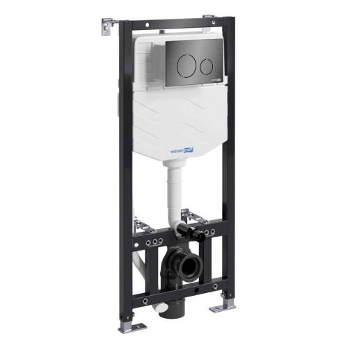 Инсталляция WasserKraft Aller 10TLT.010.ME.PB02 для подвесного унитаза, с кнопкой, черный от магазина Vanna-Vanna.ru!