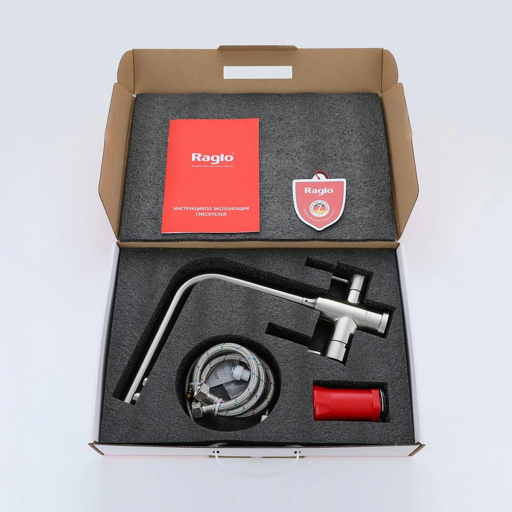 Смеситель для кухни с подключением фильтра Raglo R81.61.05, сатин