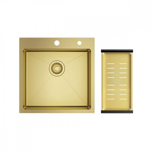 Кухонная мойка Raglo R700.5050.03, 50х50, комплект, золотой сатин