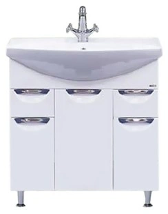 Тумба с раковиной Misty Орхидея 75 с бельевой корзиной, белый от магазина Vanna-Vanna.ru!