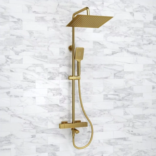 Душевая стойка WasserKraft A199.260.201.BG Thermo матовое золото