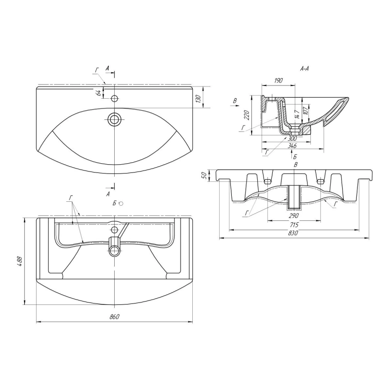Тумба с раковиной подвесная Dreja Laguna 85 см, белый от магазина Vanna-Vanna.ru!