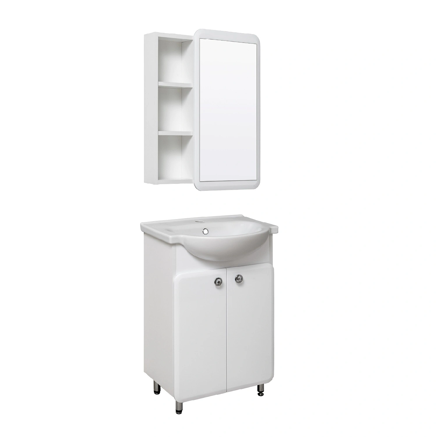 Зеркало-шкаф Runo Капри 55 универсальный, белый