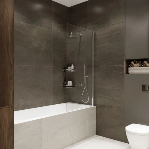 Шторка на ванну распашная Terminus Ното 02 1500х700 профиль хром от магазина Vanna-Vanna.ru!