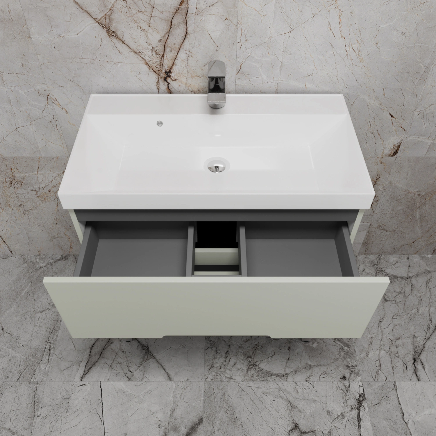 Тумба напольная Style Line "Матис 80" с раковиной ASTI 80 белый, (2 ящика), Олива от магазина Vanna-Vanna.ru!